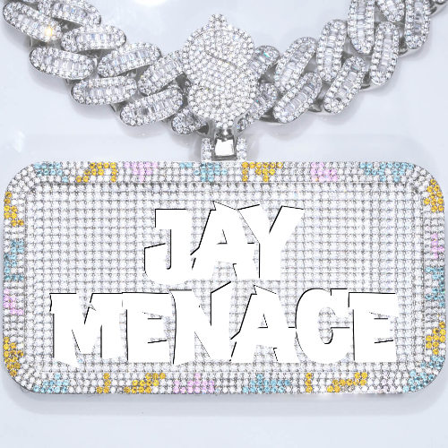 CUSTOM LETTER NECKLACE 3D COLORFUL SQUARE