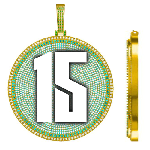 CUSTOM LETTER NECKLACE 3D BIG DISC