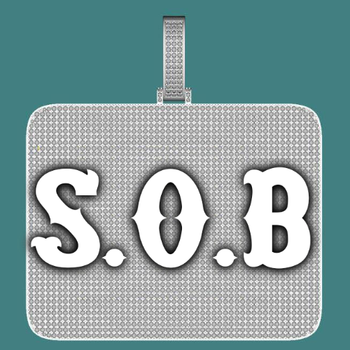 CUSTOM LETTER NECKLACE 3D BIG SQUARE
