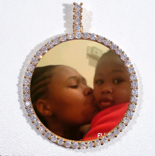 LARGE 3D CIRCLE CUSTOM PICTURE PENDANT