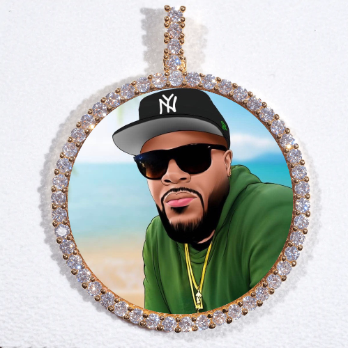LARGE 3D CIRCLE CUSTOM PICTURE PENDANT
