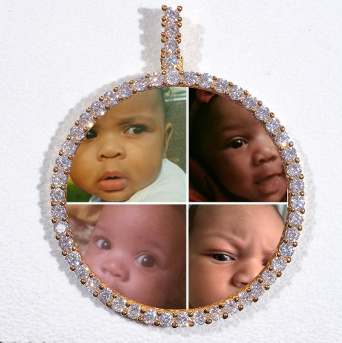 LARGE 3D CIRCLE CUSTOM PICTURE PENDANT