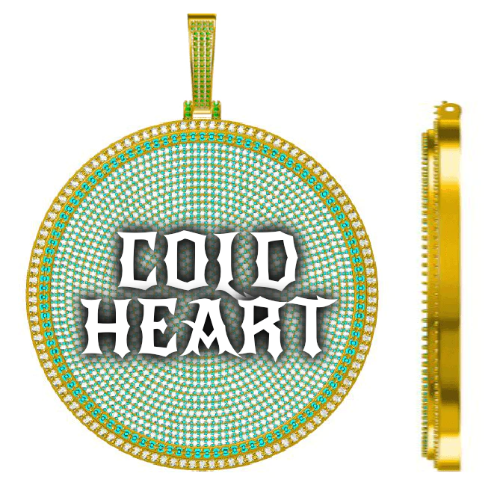 CUSTOM LETTER NECKLACE 3D BIG DISC