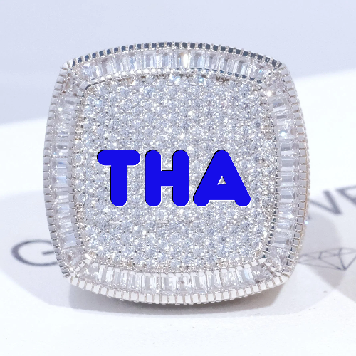CUSTOM LETTER 3D ICED RING