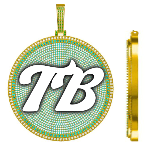 CUSTOM LETTER NECKLACE 3D BIG DISC