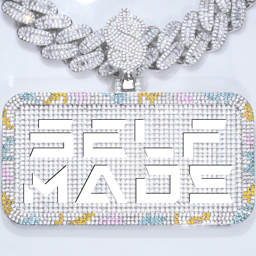 CUSTOM LETTER NECKLACE 3D COLORFUL SQUARE