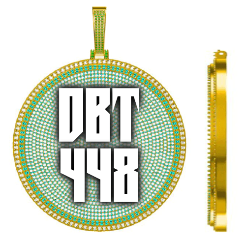CUSTOM LETTER NECKLACE 3D BIG DISC