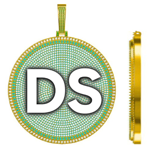 CUSTOM LETTER NECKLACE 3D BIG DISC