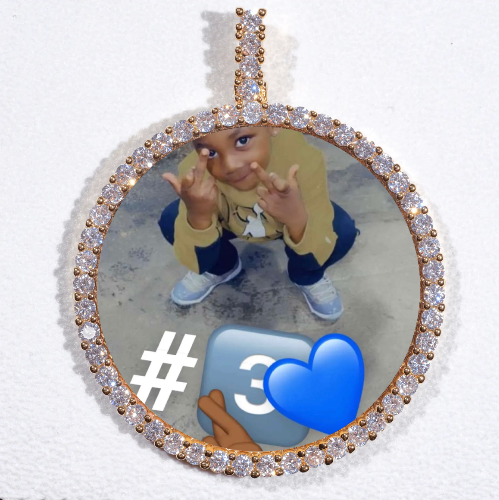 LARGE 3D CIRCLE CUSTOM PICTURE PENDANT