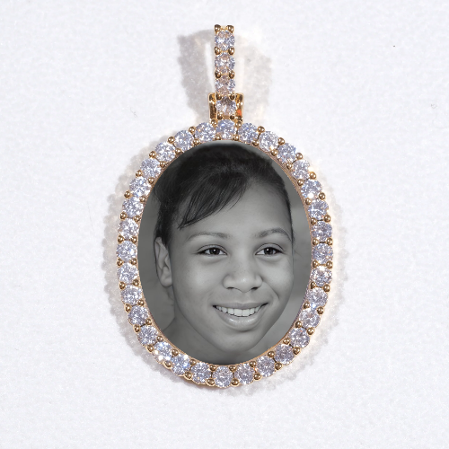 3D Oval Custom Picture Pendant