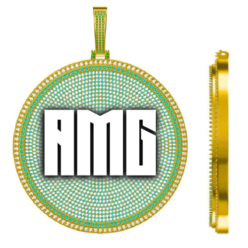 CUSTOM LETTER NECKLACE 3D BIG DISC