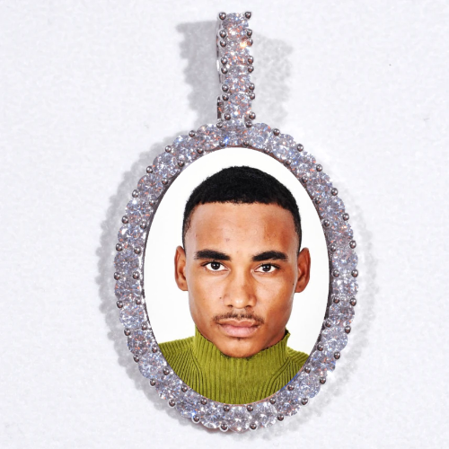 Large 3D Oval Custom Picture Pendant
