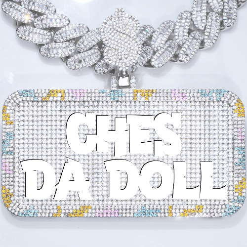 CUSTOM LETTER NECKLACE 3D COLORFUL SQUARE