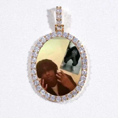 3D Oval Custom Picture Pendant