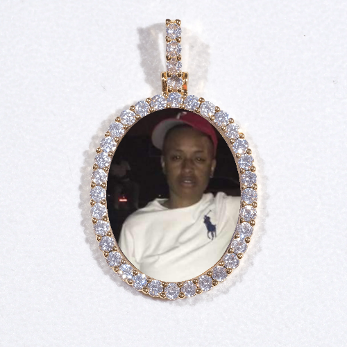 3D Oval Custom Picture Pendant