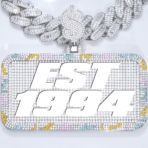 CUSTOM LETTER NECKLACE 3D COLORFUL SQUARE