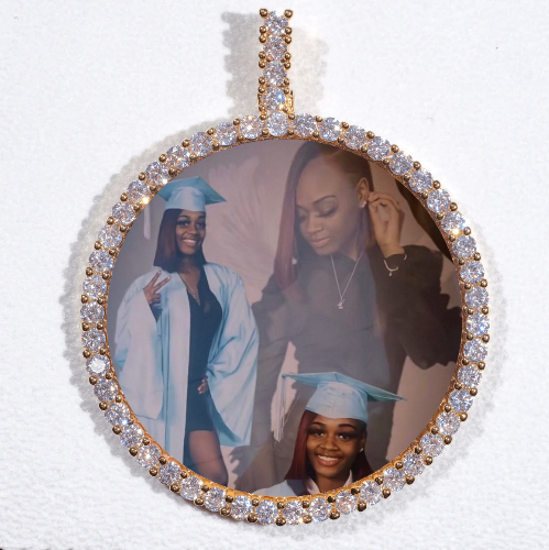 LARGE 3D CIRCLE CUSTOM PICTURE PENDANT