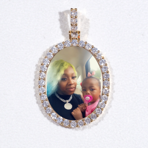 3D Oval Custom Picture Pendant
