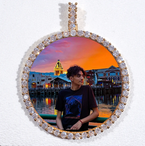 LARGE 3D CIRCLE CUSTOM PICTURE PENDANT