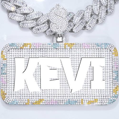CUSTOM LETTER NECKLACE 3D COLORFUL SQUARE