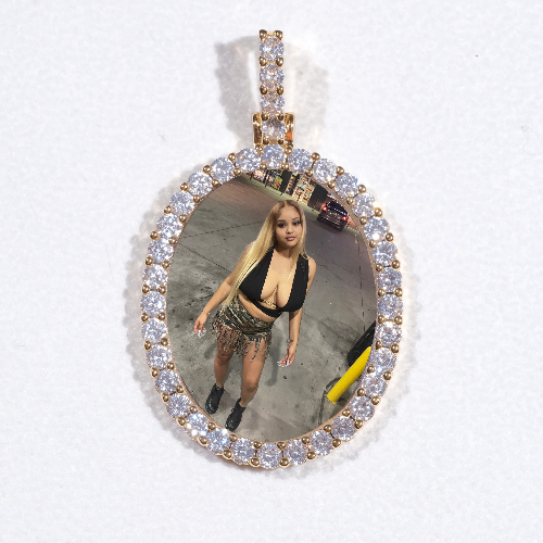 3D Oval Custom Picture Pendant