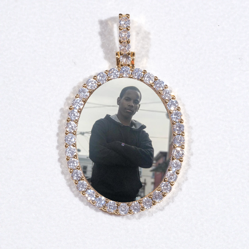 3D Oval Custom Picture Pendant