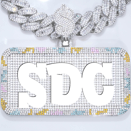 CUSTOM LETTER NECKLACE 3D COLORFUL SQUARE