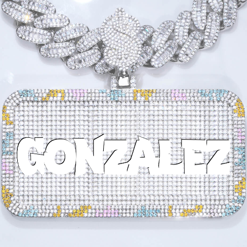 CUSTOM LETTER NECKLACE 3D COLORFUL SQUARE
