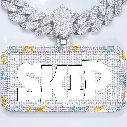 CUSTOM LETTER NECKLACE 3D COLORFUL SQUARE