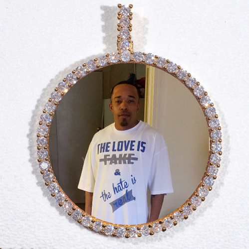 LARGE 3D CIRCLE CUSTOM PICTURE PENDANT