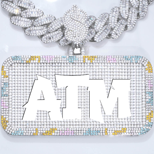 CUSTOM LETTER NECKLACE 3D COLORFUL SQUARE