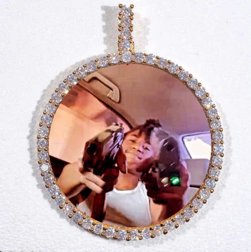 LARGE 3D CIRCLE CUSTOM PICTURE PENDANT