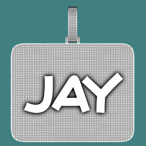 CUSTOM LETTER NECKLACE 3D BIG SQUARE