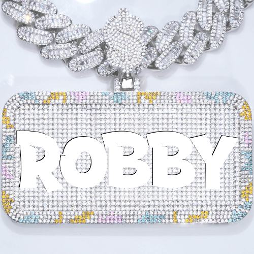 CUSTOM LETTER NECKLACE 3D COLORFUL SQUARE