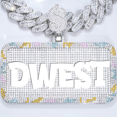 CUSTOM LETTER NECKLACE 3D COLORFUL SQUARE