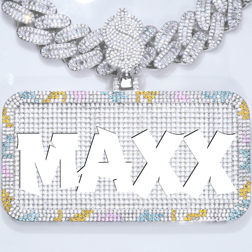 CUSTOM LETTER NECKLACE 3D COLORFUL SQUARE