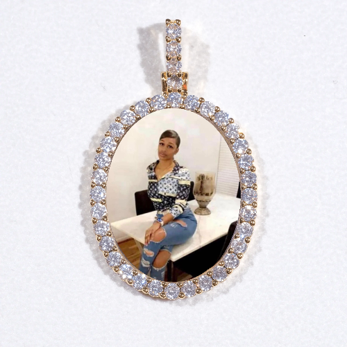 3D Oval Custom Picture Pendant