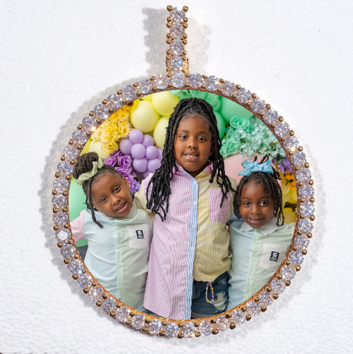 LARGE 3D CIRCLE CUSTOM PICTURE PENDANT