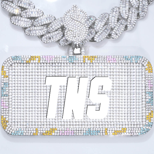 CUSTOM LETTER NECKLACE 3D COLORFUL SQUARE