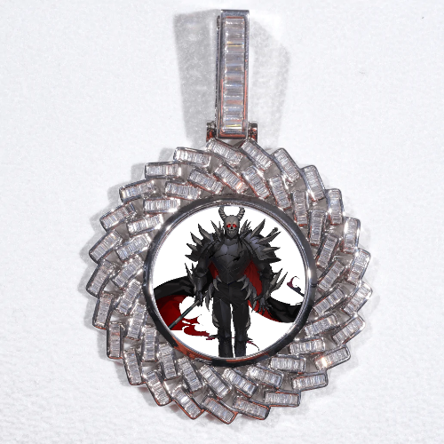 Large 3D Baguette Custom Picture Pendant