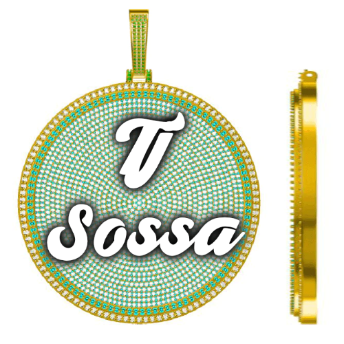 CUSTOM LETTER NECKLACE 3D BIG DISC