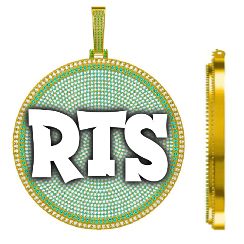 CUSTOM LETTER NECKLACE 3D BIG DISC