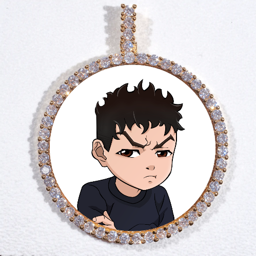 LARGE 3D CIRCLE CUSTOM PICTURE PENDANT