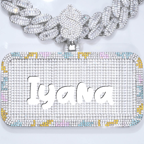 CUSTOM LETTER NECKLACE 3D COLORFUL SQUARE