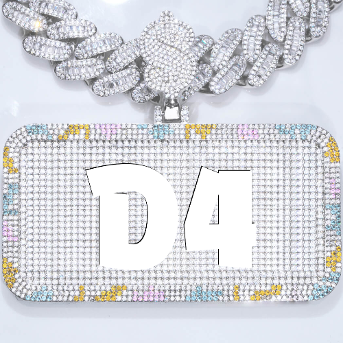CUSTOM LETTER NECKLACE 3D COLORFUL SQUARE