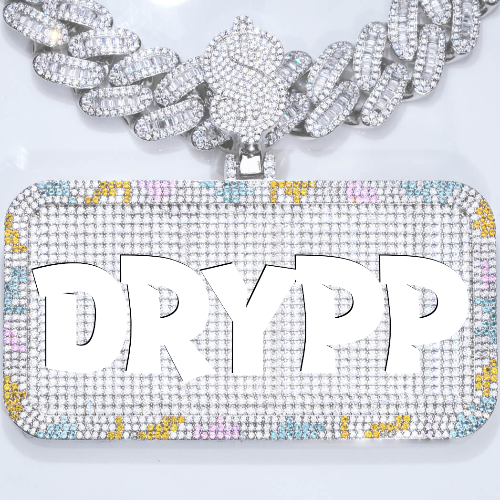 CUSTOM LETTER NECKLACE 3D COLORFUL SQUARE