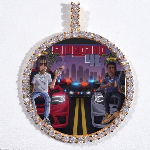LARGE 3D CIRCLE CUSTOM PICTURE PENDANT