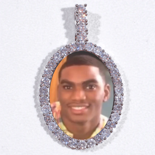Large 3D Oval Custom Picture Pendant