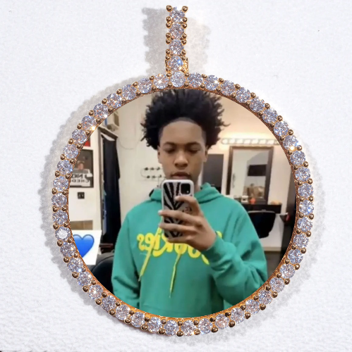 LARGE 3D CIRCLE CUSTOM PICTURE PENDANT