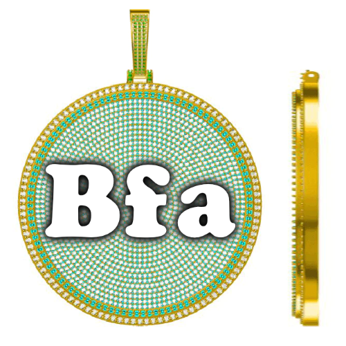 CUSTOM LETTER NECKLACE 3D BIG DISC
